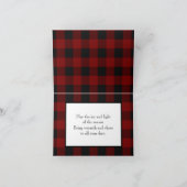 Kerstboom - zwarte rode, vredige, pluisende, pluis feestdagen kaart (Binnen)