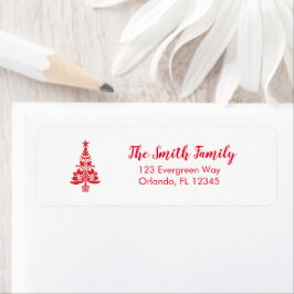 Kerstboom Zweeds Illustratie Noords adres Etiket