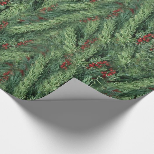 Kerstboomachtergrond Cadeaupapier (Hoek)