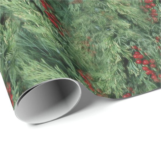 Kerstboomachtergrond Cadeaupapier (Rol Hoek)