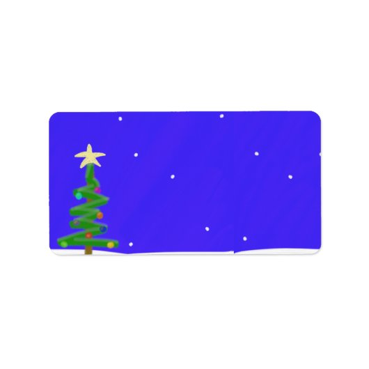 Kerstboomadreslabel Etiket (Voorkant)