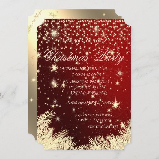 kerstboomafdelingen, feestfeest, kaart (Voorkant / Achterkant)