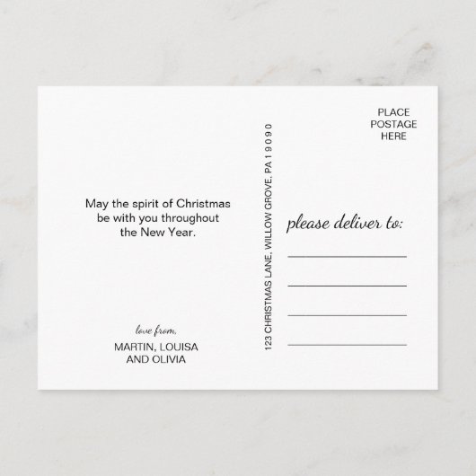 Kerstboombaby's eerste kerstfoto feestdagenkaart (Achterkant)