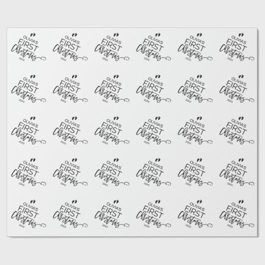 kerstboombaby's eerste kerstmis cadeaupapier (Vlak)