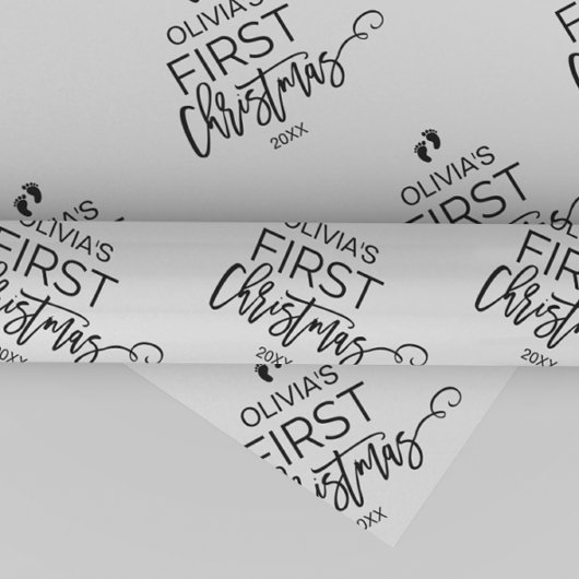 kerstboombaby's eerste kerstmis cadeaupapier