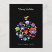 🎄 kerstboombauble - folklore [black] Holiday Feestdagenkaart (Voorkant)