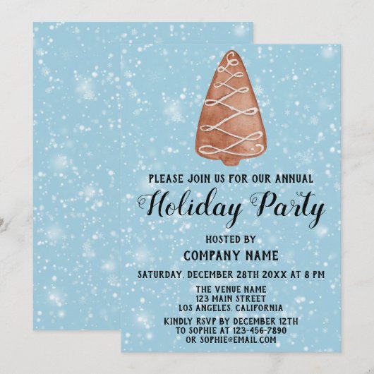 Kerstboombedrijf Vrijdag Blauwe sneeuw Kaart (Voorkant / Achterkant)