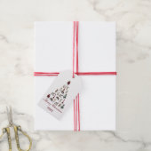  kerstboombeelden Rood kalligrafie Rood cadeau T Cadeaulabel (Met Touw)