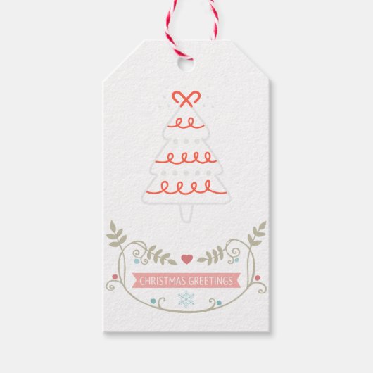 kerstboombegroetingen voor pasta's Modern Cadeaulabel (Voorkant)