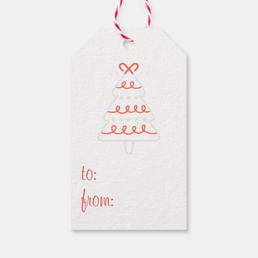 kerstboombegroetingen voor pasta's Modern Cadeaulabel (Achterkant)