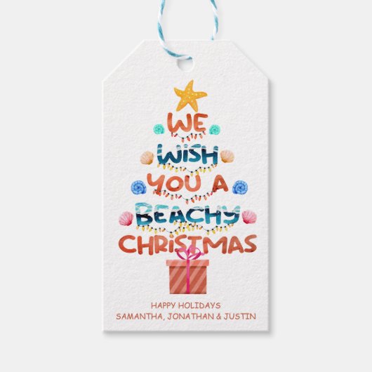 kerstboombeukenboom cadeaulabel (Voorkant)