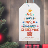 kerstboombeukenboom cadeaulabel