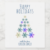 kerstboomblaasjes Festive  Wijn Etiket (Enkel label)