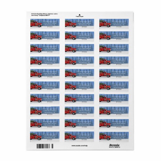  kerstboomblauw adres voor brandbestrijding etiket (Full Sheet)