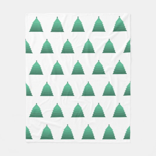 kerstboomblauw fleece deken (Voorkant)
