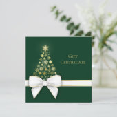 kerstboomblauw Gold Snowflakes Green Cadeaukaart (Staand voorkant)