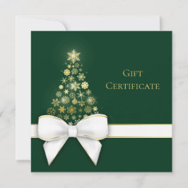 kerstboomblauw Gold Snowflakes Green Cadeaukaart