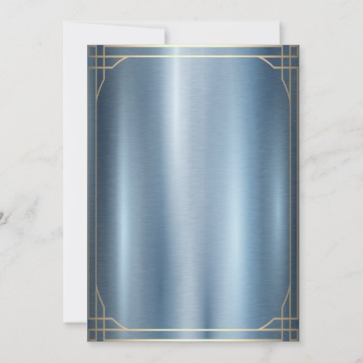 kerstboomblauw Metallic kerstmis Kaart (Achterkant)