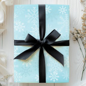kerstboomblauw sneeuwpatroon cadeaupapier