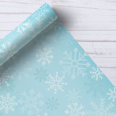kerstboomblauw sneeuwpatroon cadeaupapier