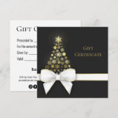 kerstboomblauw Snowflakes zwarte grijze cadeaukaar (Voorkant / Achterkant)