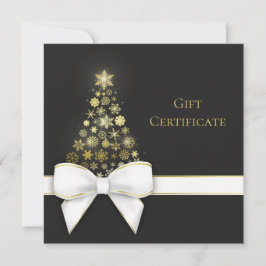 kerstboomblauw Snowflakes zwarte grijze cadeaukaar