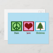  kerstboomblauw vredesgebarentaal feestdagenkaart (Voorkant / Achterkant)