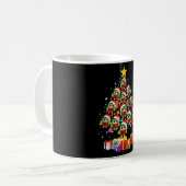 kerstboombomen en kerstcadeautjes voor kerstboomtr koffiemok (Voorkant links)