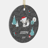 kerstboombomen grijze winterversiering keramisch ornament (Rechts)
