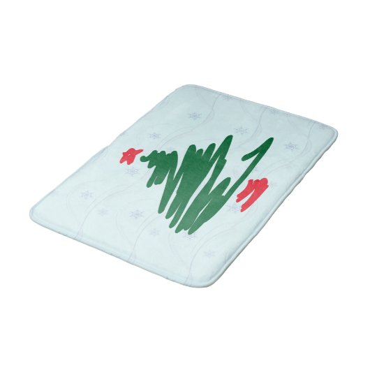 kerstboombont badmat (Gekanteld)