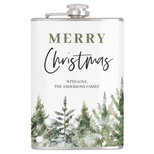 kerstboomboom | Kerstaire kerst-band Heupfles (Voorkant)