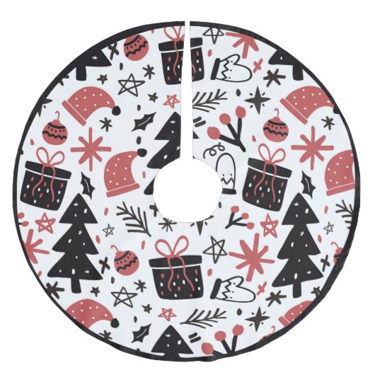 kerstboomboom met kerstboomstructuur — Santa Hat Kerstboom Rok (Voorkant)