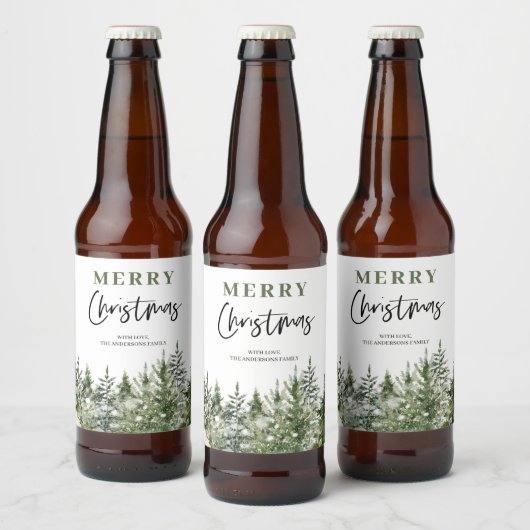 kerstboomboom | Vroegere kerstwijn Bier Etiket (Flessen)
