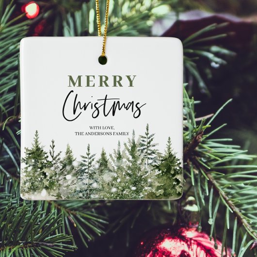 kerstboomboom | Vrolijk kerstfeest Keramisch Ornament