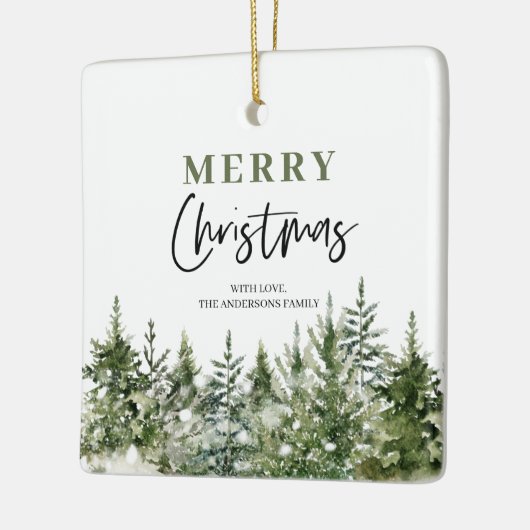 kerstboomboom | Vrolijk kerstfeest Keramisch Ornament (Links)