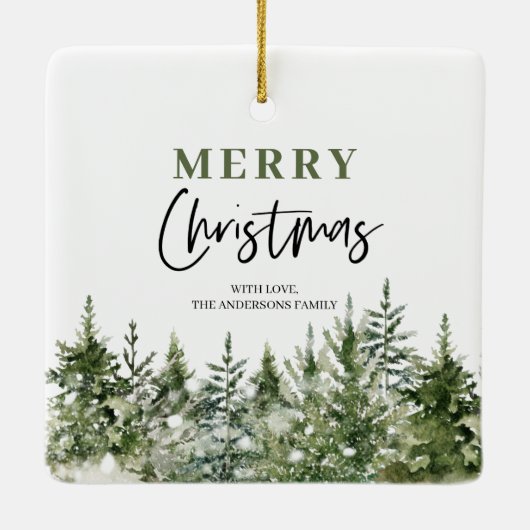 kerstboomboom | Vrolijk kerstfeest Keramisch Ornament (Achterkant)