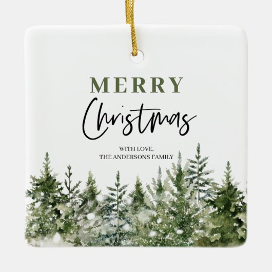 kerstboomboom | Vrolijk kerstfeest Keramisch Ornament (Voorkant)