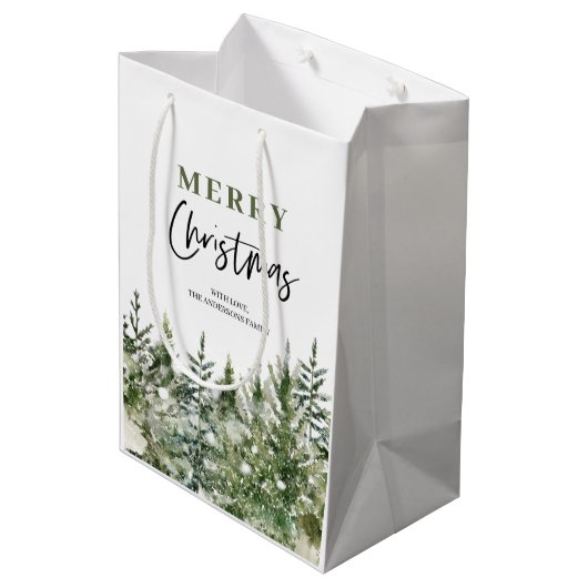 kerstboomboom | Vrolijk kerstfeest Medium Cadeauzakje (Achterkant Gekanteld)