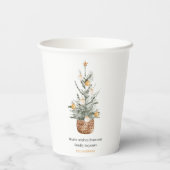 kerstboomboom | Vrolijk kerstfeest Papieren Bekers (Achterkant)