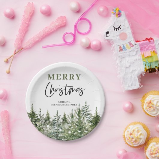 kerstboomboom | Vrolijk kerstfeest Papieren Bordje (Feest)