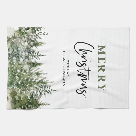 kerstboomboom | Vrolijk kerstfeest Theedoek (Horizontaal)