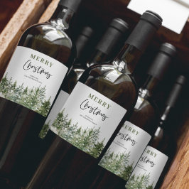 kerstboomboom | Vrolijk kerstfeest Wijn Etiket