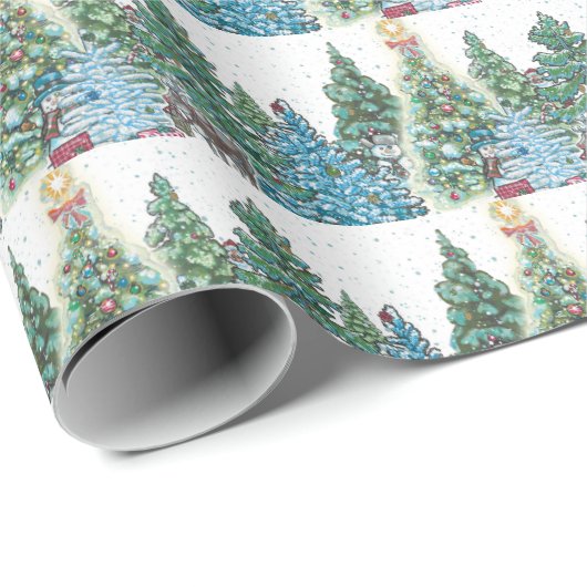 kerstboombos cadeaupapier (Rol Hoek)