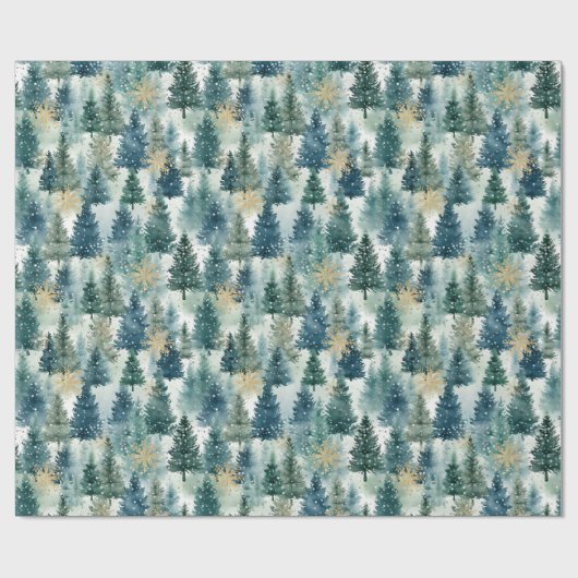 kerstboombos cadeaupapier (Vlak)