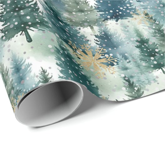 kerstboombos cadeaupapier (Rol Hoek)