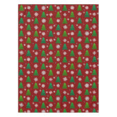 Kerstboombos, sneeuwvlokken en rode blauwe stip tafelkleed (Voorkant)