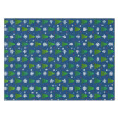 Kerstboombos, sneeuwvlokken en rode blauwe stip tafelkleed (Voorkant (Horizontaal))