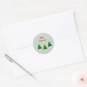 Kerstboombos, sneeuwvlokken, rode blauwe stippen ronde sticker (Envelop)