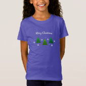 Kerstboombos, sneeuwvlokken, rode blauwe stippen t-shirt (Voorkant)