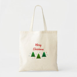 Kerstboombos, sneeuwvlokken, rode blauwe stippen tote bag